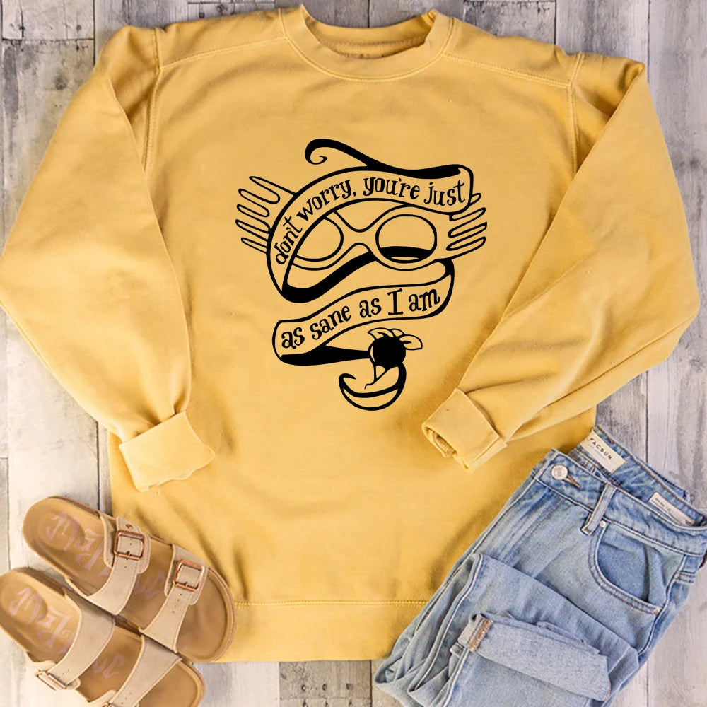 Luna Lovegood Sweatshirt Magic Movie HP Inspired Crewneck Sweatshirts Spectra Specs Quote Tops Wizard World Hogwart Hoodies