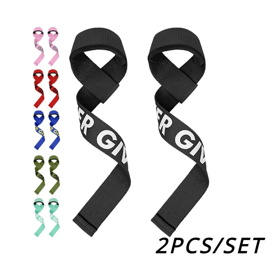 2PCS Weightlifting Straps Anti-Slip Silicone Lifting Wrist Straps Strength Training Deadlifts Crossfit Hand Grips Wrist Support